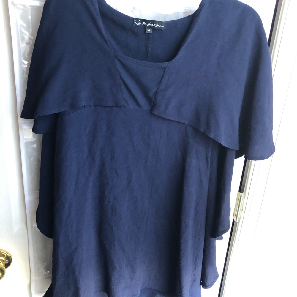 Blue Dress with attached cape